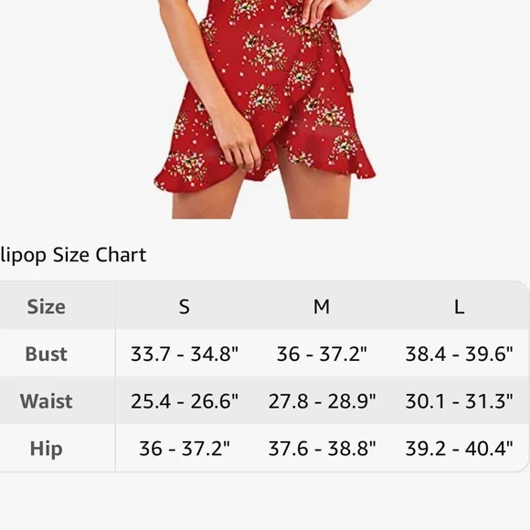 Women's Floral Print Dress Short Sleeve Wrap Tie Waist Ruffle, sz Large - Picture 3 of 3